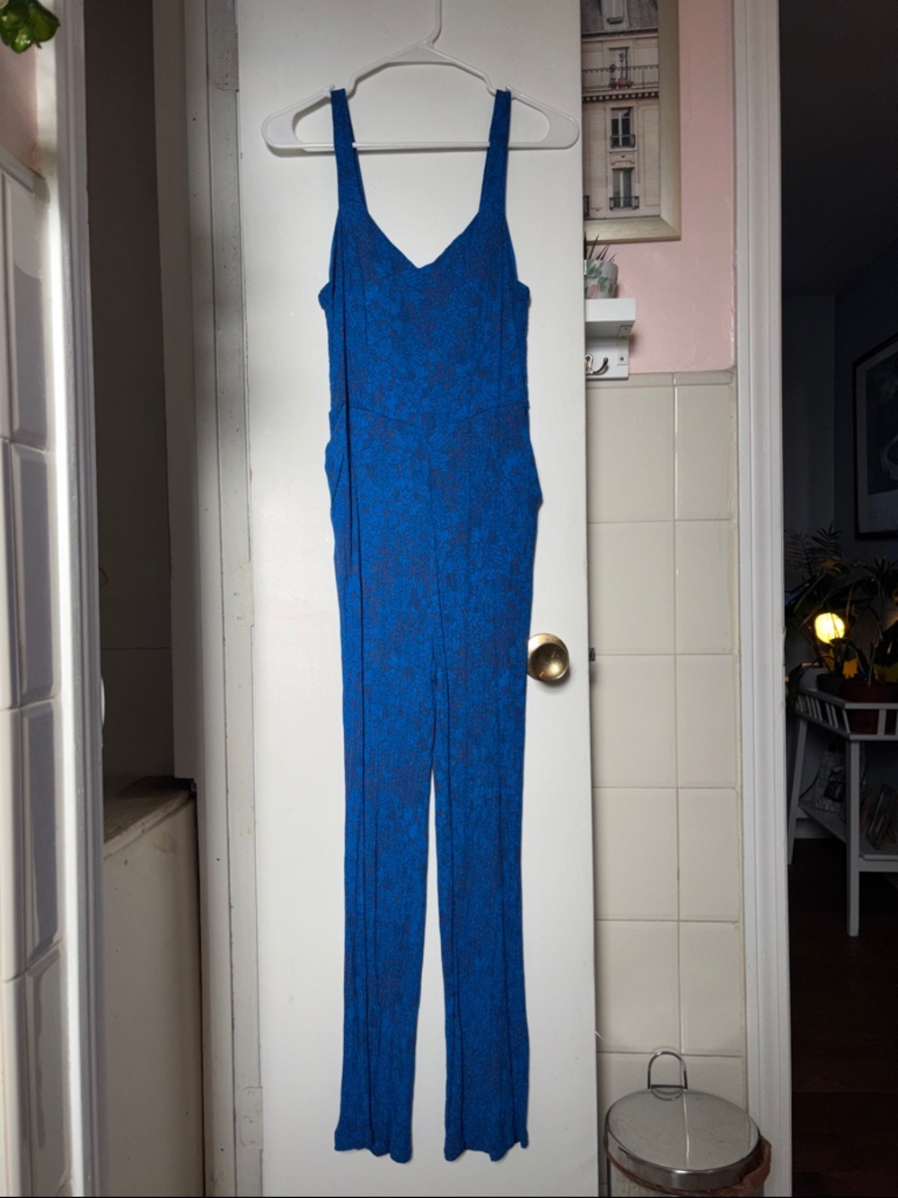 Market & Spruce Royal Blue V-Neck Jumpsuit